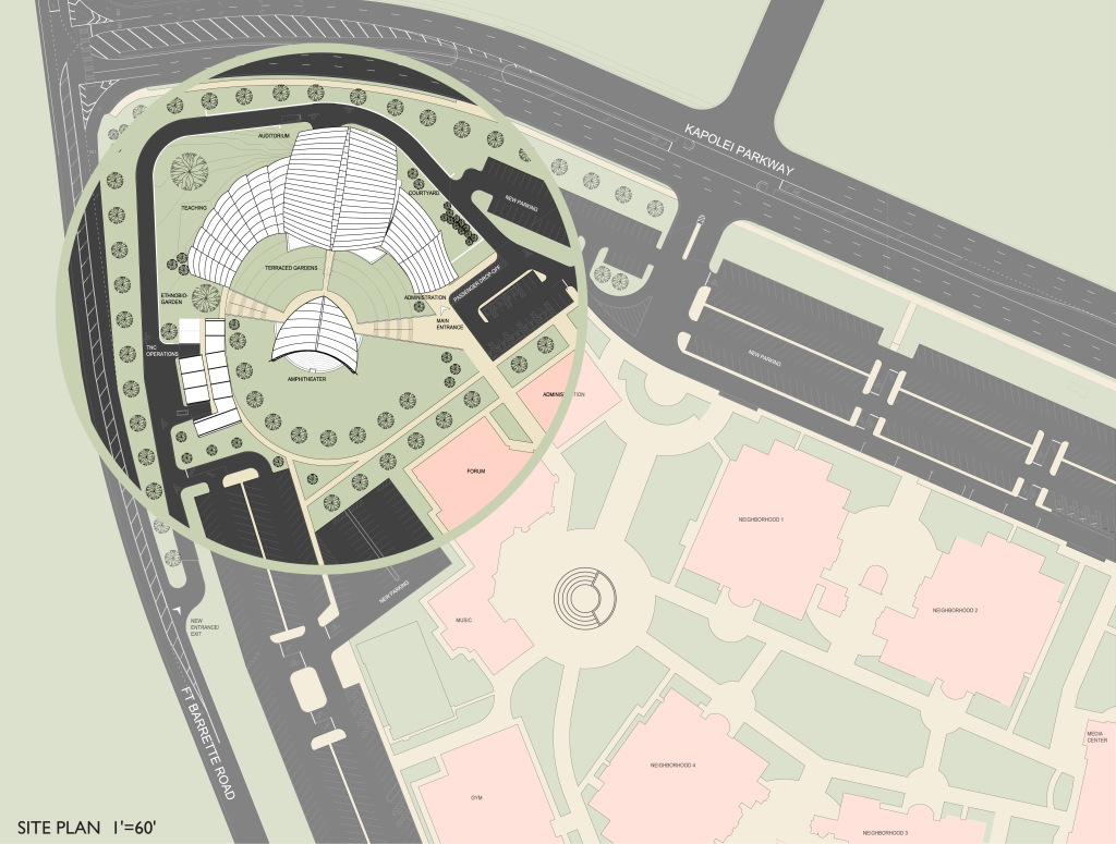 H2Architects_Malama_Cultural_5-Site Plan Circled